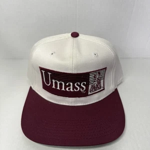 Vtg UMass Sports Specialties Fitted Size S/M 6 3/4 And 7 1/8 White/Burgundy - Bild 1 von 8