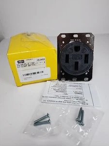 Hubbell Kellems 50 A, Industrial, Receptacle, 3 Pole 4 Wire, HBL9450A, 125/250V - Picture 1 of 3