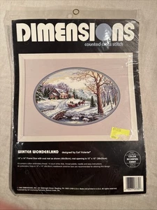 DIMENSIONES Kit Punto de Cruz Contado #3785 Winter Wonderland por Carl Valente NUEVO - Imagen 1 de 7