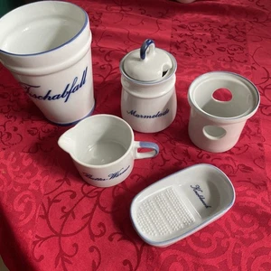 Blau Weißes Tischset aus Porzellan Vierteilig - Bild 1 von 6