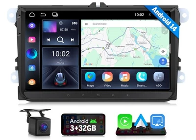 9" Doble 2 DIN Coche Estéreo Android 14 GPS RDS Para VW GOLF MK5 MK6 Polo T5 Tiguan Foto 1 de 4