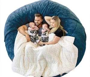 5FT Giant Fur Bean Bag Chair Cover, Ultra Soft Bean Bag Bed for Adults (No Fi... - Picture 1 of 5