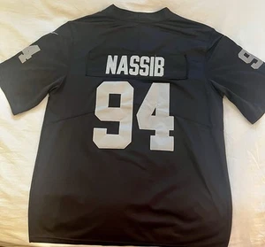 NFL Nike Official License Carl Nassib Jersey Black and Silver #94 Size Large EUC - Picture 1 of 9