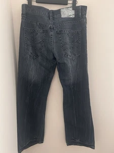 Helix Jeans Mens 29x30 Relaxed Bootcut Baggy Skater Y2K Buckle Cross Grunge Punk - Picture 1 of 6