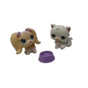 Littlest Pet Shop Authentic Hasbro Lot 1 Perserkatze Figur 1 Hund Futternapf - Bild 1 von 9