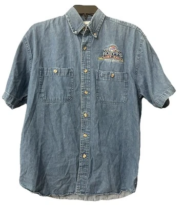 Camisa Denim Rusty Wallace Last Call Abotonada - Chase Authentics - Mujer Talla S Foto 1 de 4