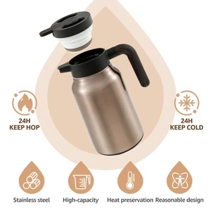 Insulated Coffee Carafe 1.5L Coffee Dispenser 36 Hours Hot Beverage paMSk - Picture 1 of 11