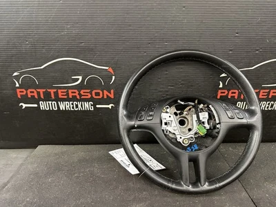 01-06 BMW 325Ci BLACK LEATHER WRAPPED STEERING WHEEL - Image 1 of 4