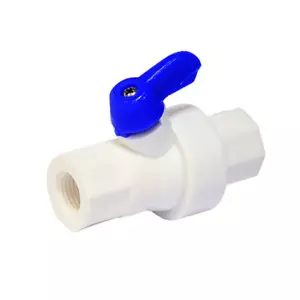 Válvula de bola de tanque de RO blanca 1/4" FIP (NPT) x 1/4" conexión rápida - Imagen 1 de 1