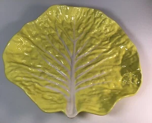Vintage Portugal SECLA Yellow Cabbage Leaf Platter Plate Majolica MCM - Picture 1 of 7