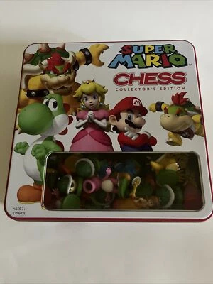Nintendo Super Mario Bros Brothers Chess Set Game Collectors Tin Complete 2009 - Image 1 of 2
