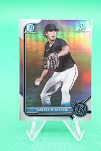 (2 Cards) 2022 Bowman Draft Base Chrome Refractor #BDC-87 Karson Milbrandt BG6 - Picture 1 of 4