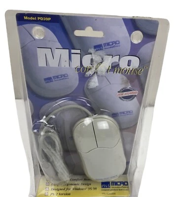 Vintage Micro Comfort Mouse PS/2 Model PD39P 1998 New Sealed - Image 1 of 3
