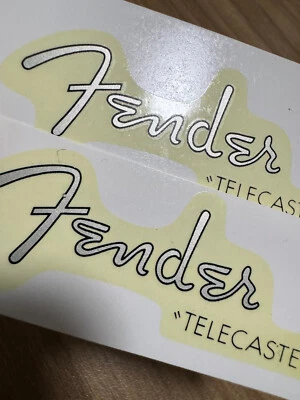 2 шт. серебряные переводные наклейки на головку грифа FENDER TELECASTER ретро водная горка - Изображение 1 из 4