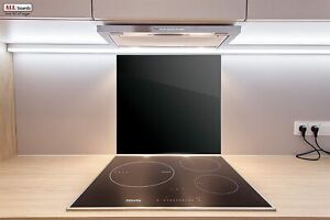 Kitchen Glass Splashback BLACK 60x65cm Heat Resistant Toughened Glass