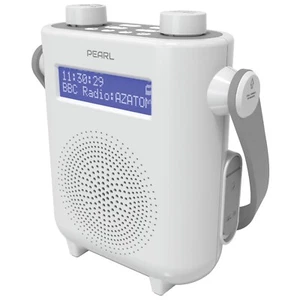 Shower DAB Radio Bluetooth FM Portable Waterproof Battery AZATOM Pearl White - Picture 1 of 9