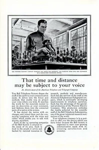 Vintage print advertisement 1930 Bell Telephone Working Man Western Electric Co - Picture 1 of 2