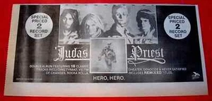 Judas Priest Hero Hero Vintage ORIGINAL 1981 Presse/Magazin ANZEIGE 11,5"x 5,5" - Bild 1 von 3