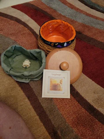 Longaberger Halloween 2004 Trick Or Treat Basket With Liner & Protector &lid Cover