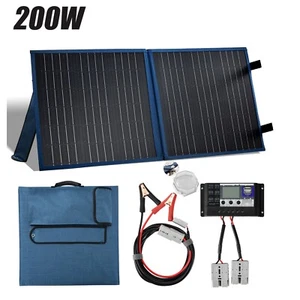 SARONIC 12V 200W Folding Solar Panel Kit Mono Shingled ETFE Caravan Camping RV - Picture 1 of 10
