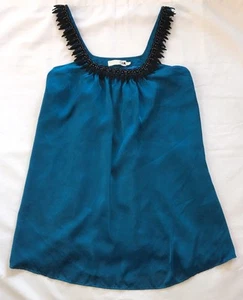 Women's MM Couture by Miss Me Satin Blue Embellished Beaded Neckline Dress-Sz M - Picture 1 of 3