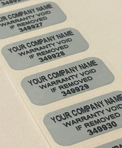 100 ETIQUETAS DE VACÍO DE SEGURIDAD PEQUEÑAS IMPRESAS PERSONALIZADAS SELLOS DE ACTIVOS 1 X 0,50 PULGADAS - Imagen 1 de 3