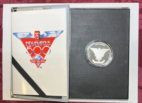 1991 Indianapolis 500 Silver 1oz .999 75th Anniversary #2370 LIMITED ONLY 25,000 Cover