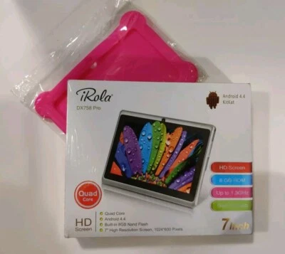iRola Dx758 Pro 7" HD Tablet 8 GB Bundle, Plus Pink Case - Image 1 of 4