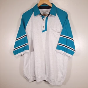 Vintage Ash Creek Trading Men's 3XL Gray & Teal Colorblock Polo Banded Waist - Picture 1 of 7