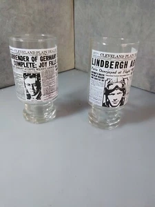 Cleveland Plain Dealer Drinking Cups Lindbergh arrives Germany surrender vintage - Picture 1 of 8