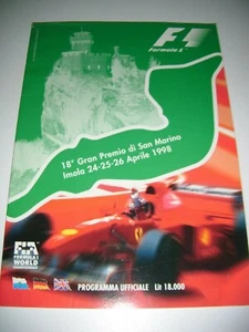 PROGRAMM SAN MARINO 1998 MICHAEL SCHUMACHER MIKA SALO MIKA HAKKINEN PEDRO DINEZ - Bild 1 von 5
