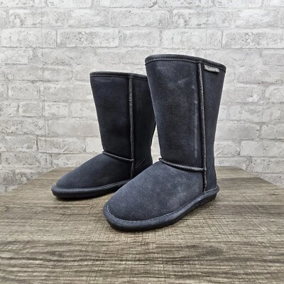 NWT Bearpaw Winter Boots Youth Size 1 Charcoal Emma Tall Suede Wool Blend - Image 1 of 4