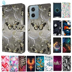 Patterned Leather Wallet Flip Case For Motorola Edge 30 Neo Lite Edge+ 2023 G24 - Picture 1 of 33