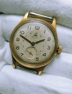 Vintage USSR Soviet Era Watch Saturn ChChZ 1960 years Gold Plated Case Date - Picture 1 of 15
