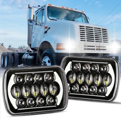 For Ford L9000 L800 LN700 Trucks 2PCS 7x6" 5x7" LED Headlights High/Low Beam DOT - Image 1 of 4