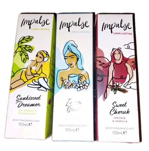 Impulse Body Mist with Long Lasting Fresh Fragrance Range for Women 3 Pack,100ml - Picture 1 of 1