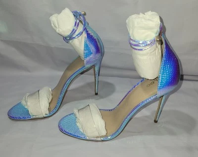 NUEVO ALDO Mujer Holográfico Azul Sirena VAYCIA Correa Tobillo Tacones de Aguja (9) Foto 1 de 4