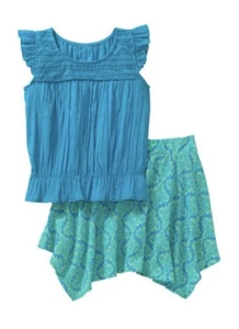 Faded Glory Youth Girls Large 10-12 Shark-bite Scooter Set Blue Green Schoolwear - Picture 1 of 1