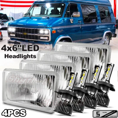 4pcs LED Headlights Hi/Lo For Chevrolet G10 G20 G30 1992-1995 - Image 1 of 4