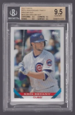 Kris Bryant Topps 65th Anniversary Party 2016 2017 #KB1993 Design 51/65 BGS 9.5 - Image 1 of 2