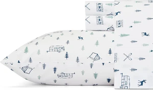 - Twin Sheet Set, Cotton Percale Bedding Set, Crisp & Cool Home Decor, Dorm Room - Picture 1 of 8