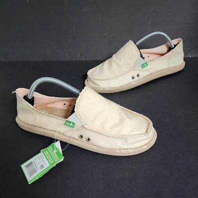 Zapatos sin cordones SANUK Sidewalk Surfer para mujer talla 11 beige rosa punto lona NUEVAS etiquetas Foto 1 de 4