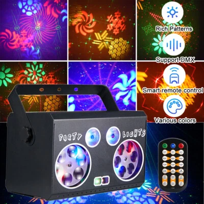 Luces de escenario LED para fiesta discoteca DJ proyector láser RGB estroboscópico KTV iluminación para espectáculos Foto 1 de 4