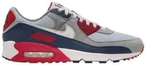 Nike Air Max 90 " USA - Light Smoke Grey" Red Flat Grey DM0039-005 Mens Size 8.5 - Picture 1 of 5