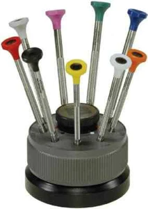 BERGEON 30081-S09 Drehständer mit 9 Schraubendrehern für Uhrmacher SWISS MADE - Bild 1 von 1