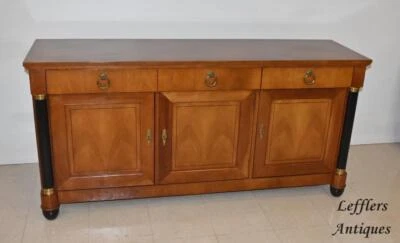 Baker Furniture Empire Style Cherry Buffet Sideboard Credenza, Palladian - Image 1 of 4