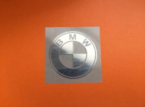 1 pcs BMW Skylake Silver Chrome Color Sticker Logo Decal Badge 30mm x 30mm  - Picture 1 of 1