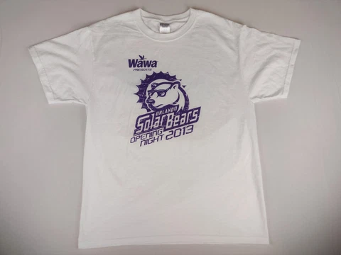 Orlando Solar Bears Opening Night 2013 WAWA Presents White T Shirt Men's Large Cover