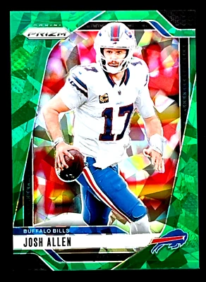 Josh Allen 2024 Panini Prizm Green Cracked Ice Parallel Buffalo Bills #28 - Image 1 of 3