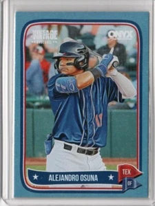 2024 Onyx Vintage Extended ALEJANDRO OSUNA Blue /99 Prospect Card Texas Rangers - Picture 1 of 2